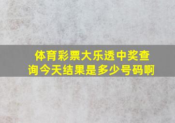 体育彩票大乐透中奖查询今天结果是多少号码啊