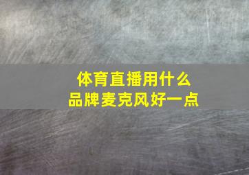 体育直播用什么品牌麦克风好一点