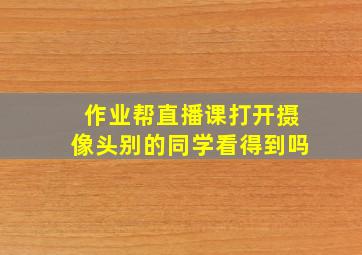 作业帮直播课打开摄像头别的同学看得到吗