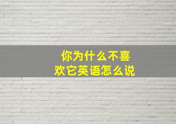 你为什么不喜欢它英语怎么说