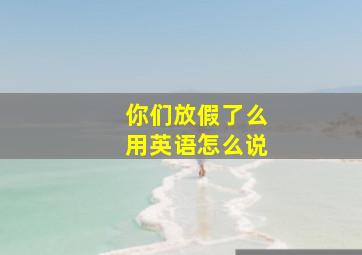 你们放假了么用英语怎么说