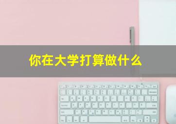 你在大学打算做什么