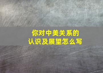 你对中美关系的认识及展望怎么写