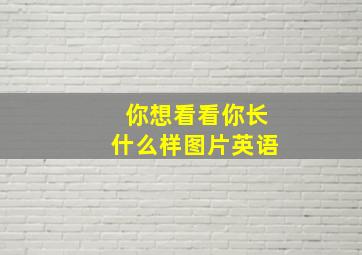 你想看看你长什么样图片英语