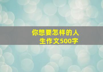 你想要怎样的人生作文500字