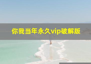 你我当年永久vip破解版