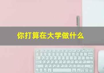 你打算在大学做什么