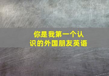 你是我第一个认识的外国朋友英语