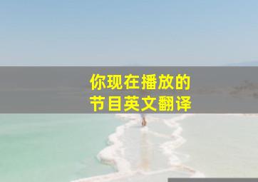 你现在播放的节目英文翻译