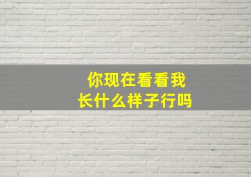 你现在看看我长什么样子行吗