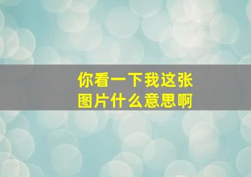 你看一下我这张图片什么意思啊