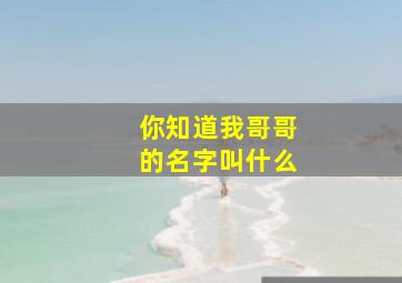 你知道我哥哥的名字叫什么