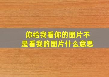 你给我看你的图片不是看我的图片什么意思