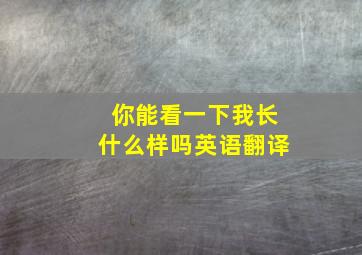 你能看一下我长什么样吗英语翻译