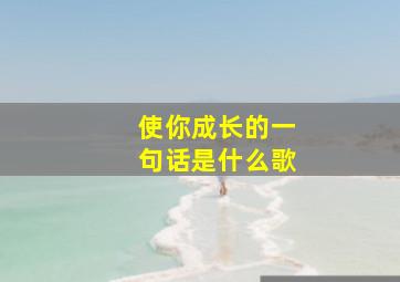 使你成长的一句话是什么歌