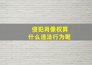 侵犯肖像权算什么违法行为呢