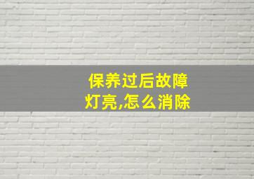 保养过后故障灯亮,怎么消除