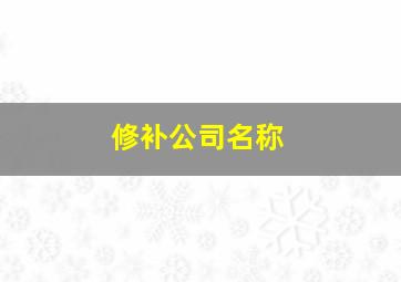 修补公司名称