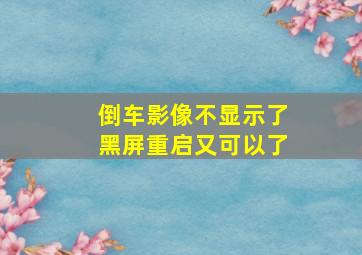 倒车影像不显示了黑屏重启又可以了