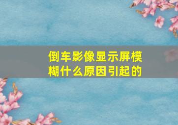 倒车影像显示屏模糊什么原因引起的