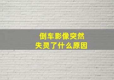 倒车影像突然失灵了什么原因