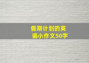 假期计划的英语小作文50字