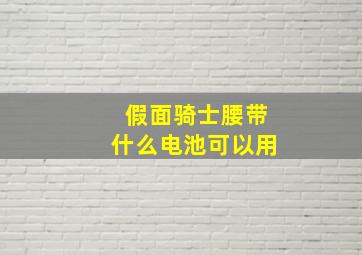 假面骑士腰带什么电池可以用