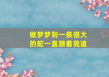 做梦梦到一条很大的蛇一直跟着我追