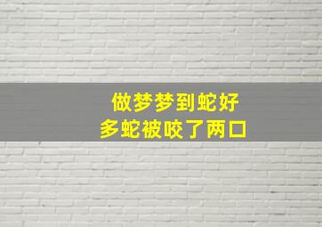 做梦梦到蛇好多蛇被咬了两口