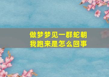 做梦梦见一群蛇朝我跑来是怎么回事