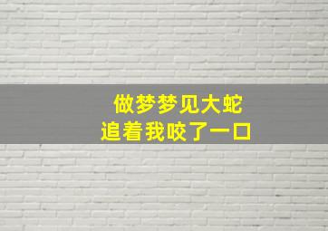 做梦梦见大蛇追着我咬了一口