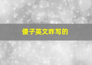 傻子英文咋写的