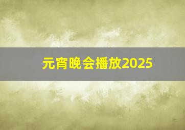 元宵晚会播放2025