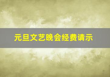 元旦文艺晚会经费请示