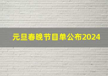 元旦春晚节目单公布2024