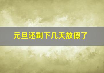 元旦还剩下几天放假了