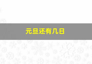 元旦还有几日