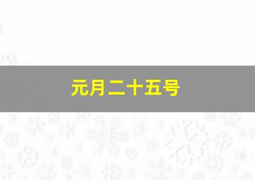 元月二十五号