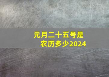 元月二十五号是农历多少2024