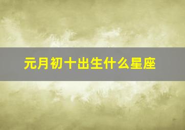 元月初十出生什么星座