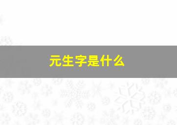 元生字是什么