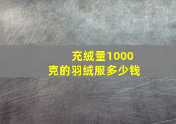 充绒量1000克的羽绒服多少钱