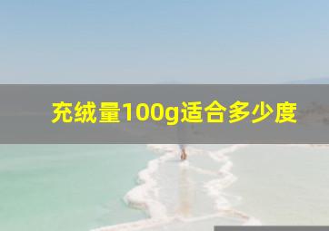 充绒量100g适合多少度