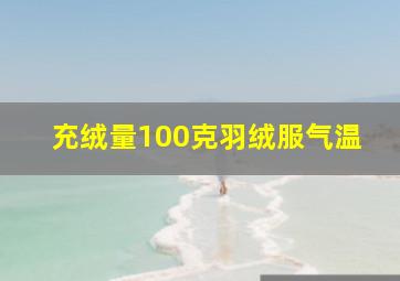 充绒量100克羽绒服气温