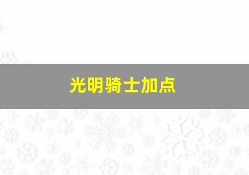 光明骑士加点