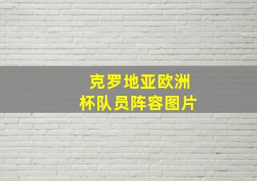 克罗地亚欧洲杯队员阵容图片