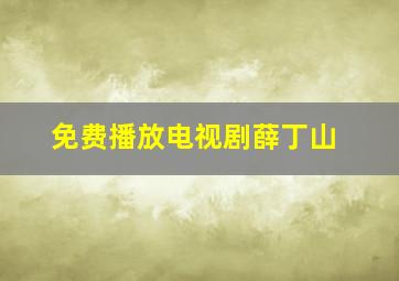 免费播放电视剧薛丁山