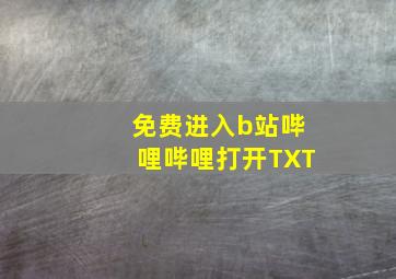 免费进入b站哔哩哔哩打开TXT