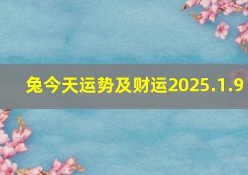 兔今天运势及财运2025.1.9