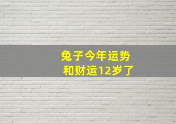 兔子今年运势和财运12岁了